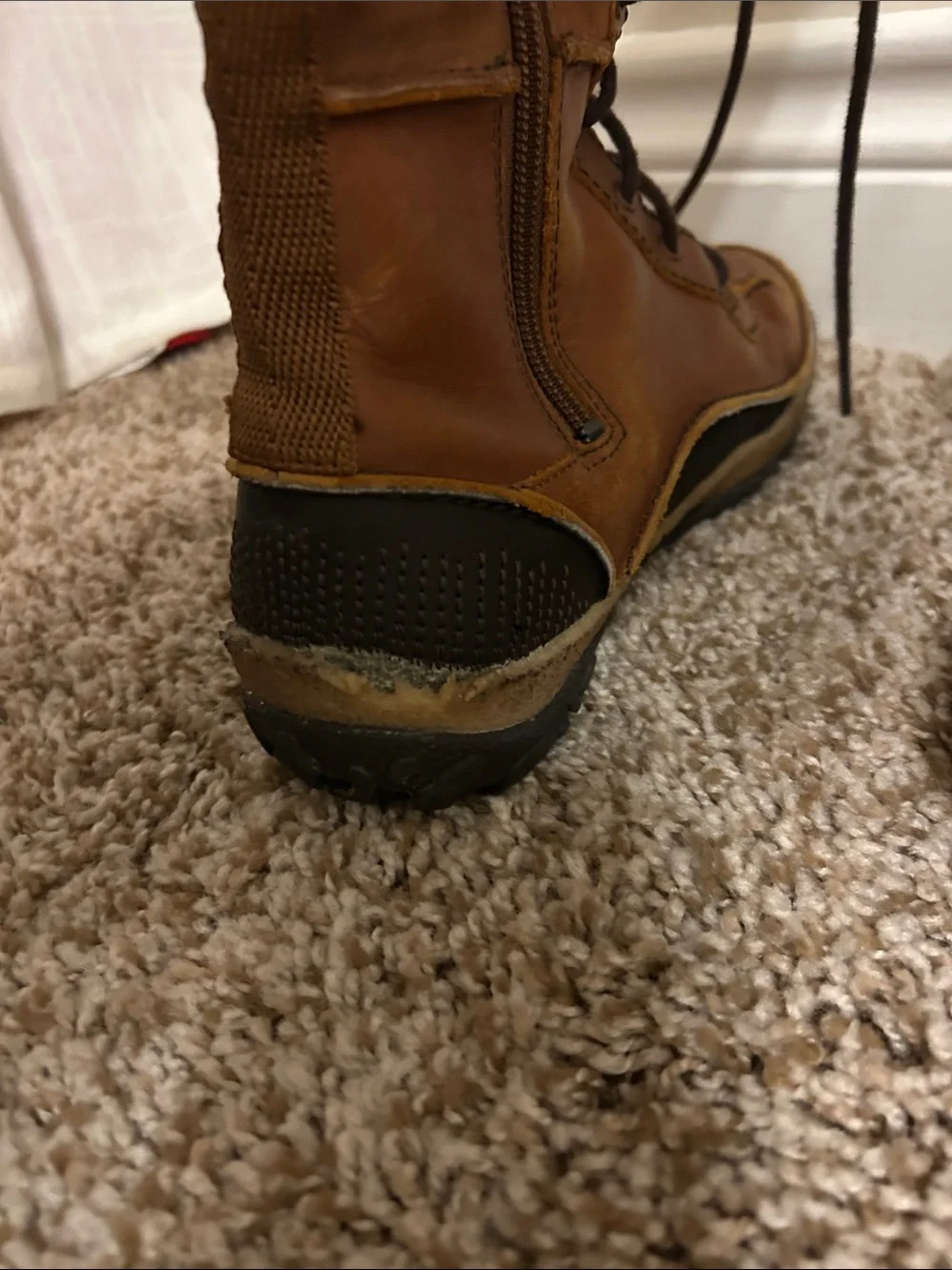 Merrell Women's Brown Lace-Up Faux-Fur Cuff Winter Boots
